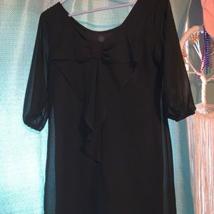 Bow back midi dress black